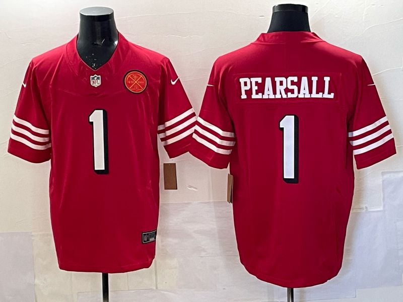 Men 2025 San Francisco 49ers #1 Pearsall red 3th generation Nike Limited NFL Jersey style  0013